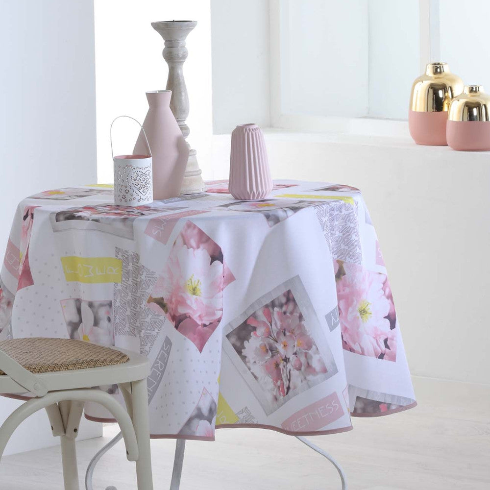 Ephemis Ø 180 cm, runde fleckabweisende Tischdecke