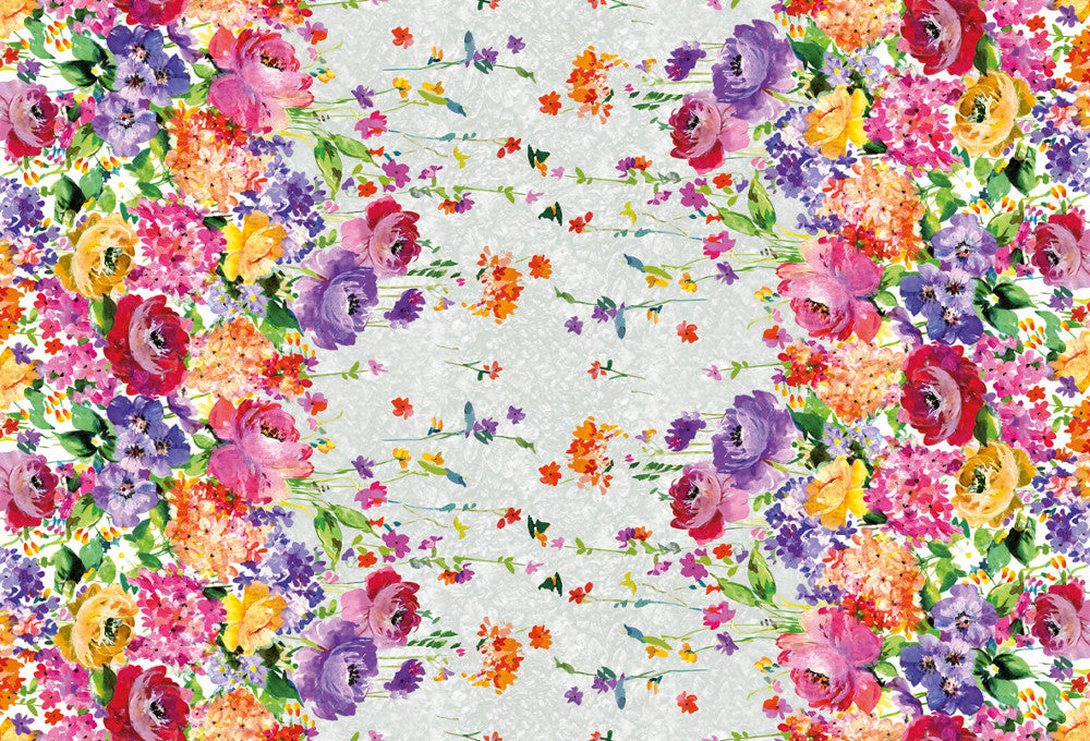 Giardino Fiorito, Blumengarten, Wachstuch Tischdecke mit schönen Blumen