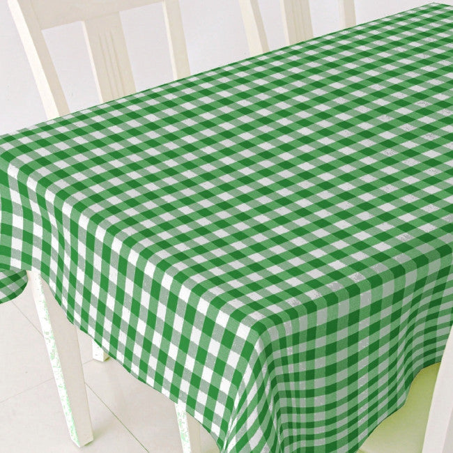 Grün-weiß karierte Wachstuch Tischdecke, 120 cm breit