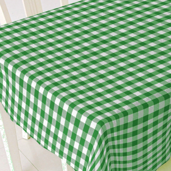Grün-weiß karierte Wachstuch Tischdecke, 140 cm breit