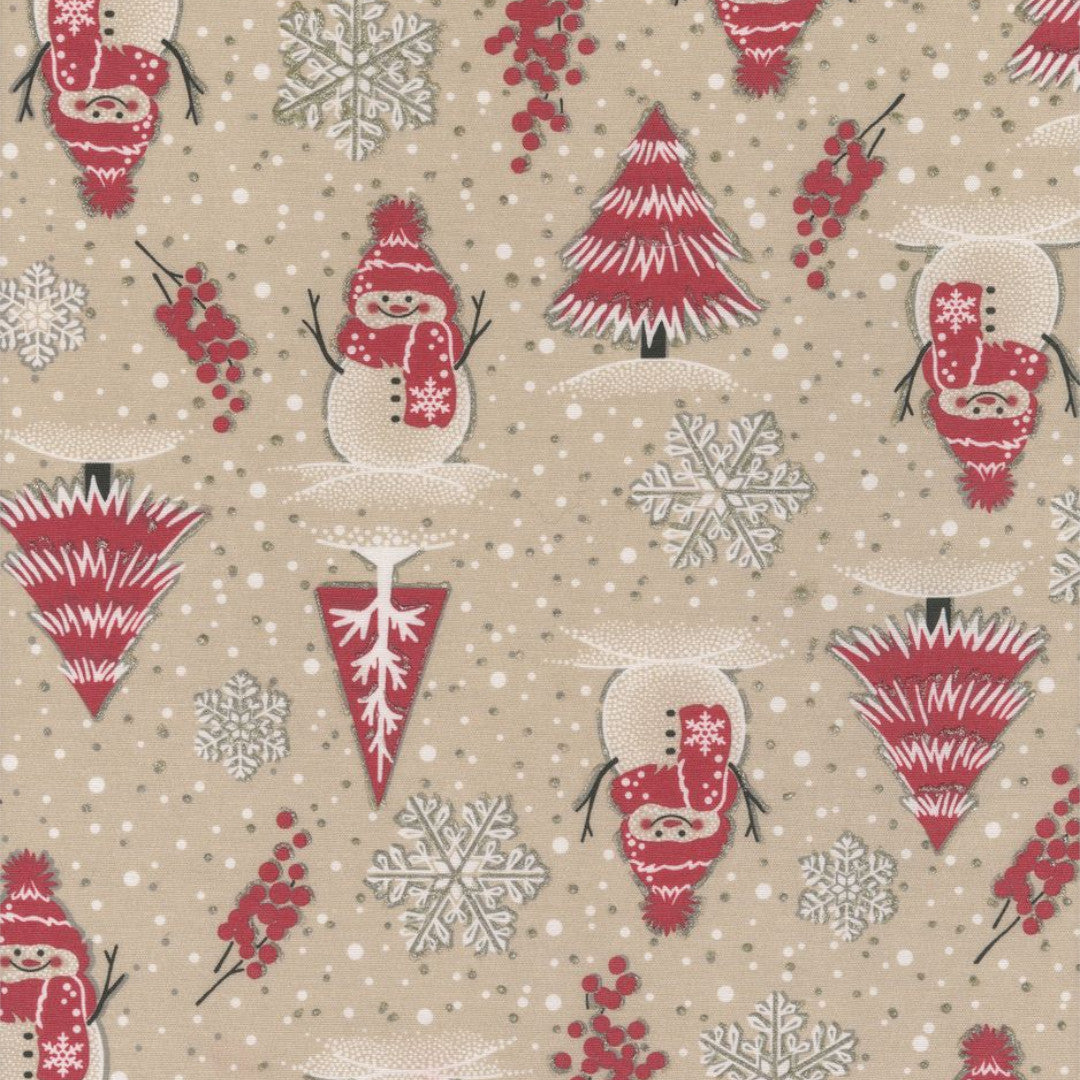 Weihnachtstischdecke Schneemänner und Glitzer - Musterbild
