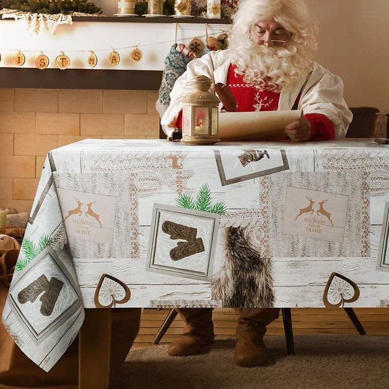 Wachstuch Tischdecke für Weihnachten - Auf Schlittschuhen zu Weihnachten