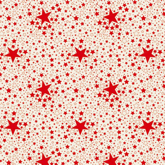 Sternenhimmel Rot - Wachstuch Tischdecke für Weihnachten mit grünen Sternen auf weißem Grund