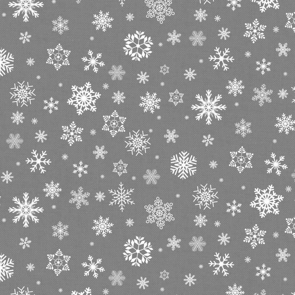Wachstuch Tischdecke für Weihnachten – Dämmerungsschnee, Silbergrau