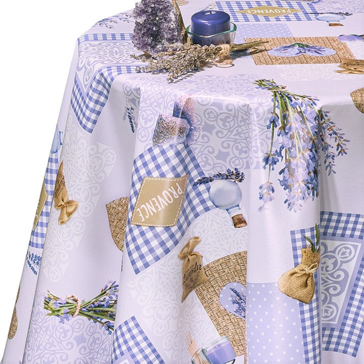 Von Karoline bis Provence â Wachstuch Tischdecke mit Lavendel und Karos