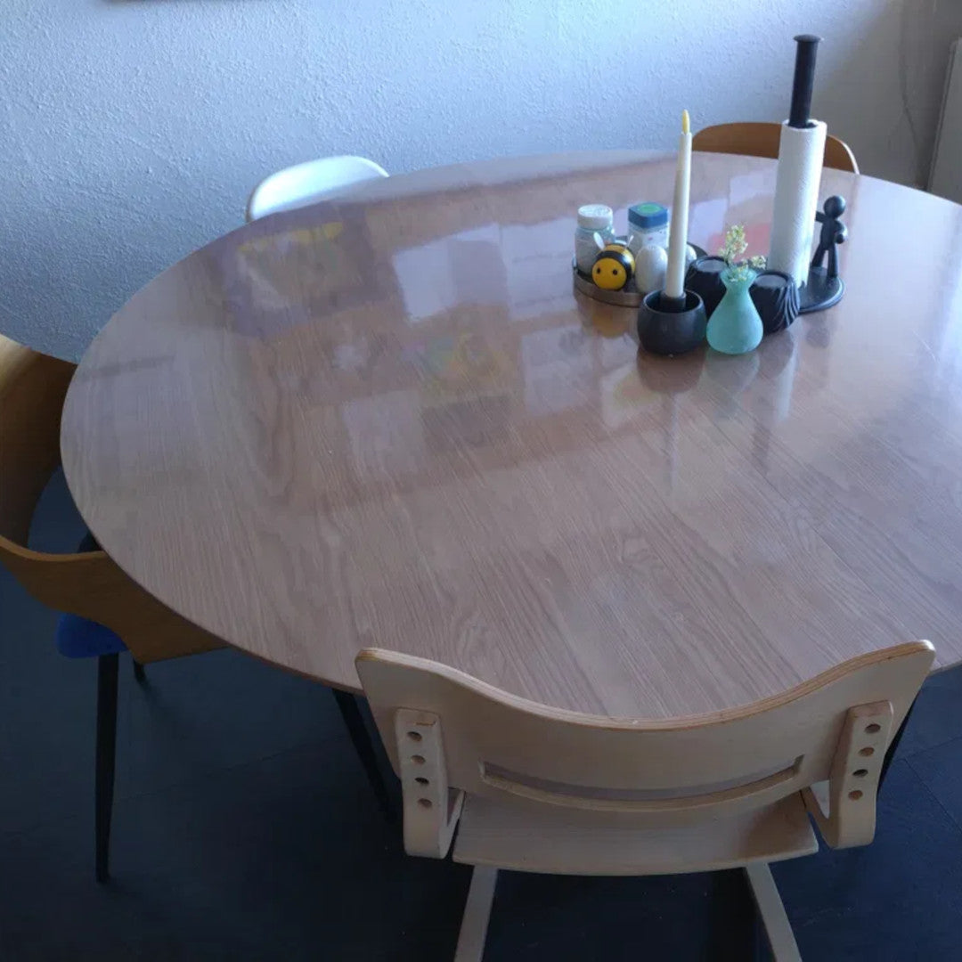 Runde transparente Tischfolie mit Gummizug
