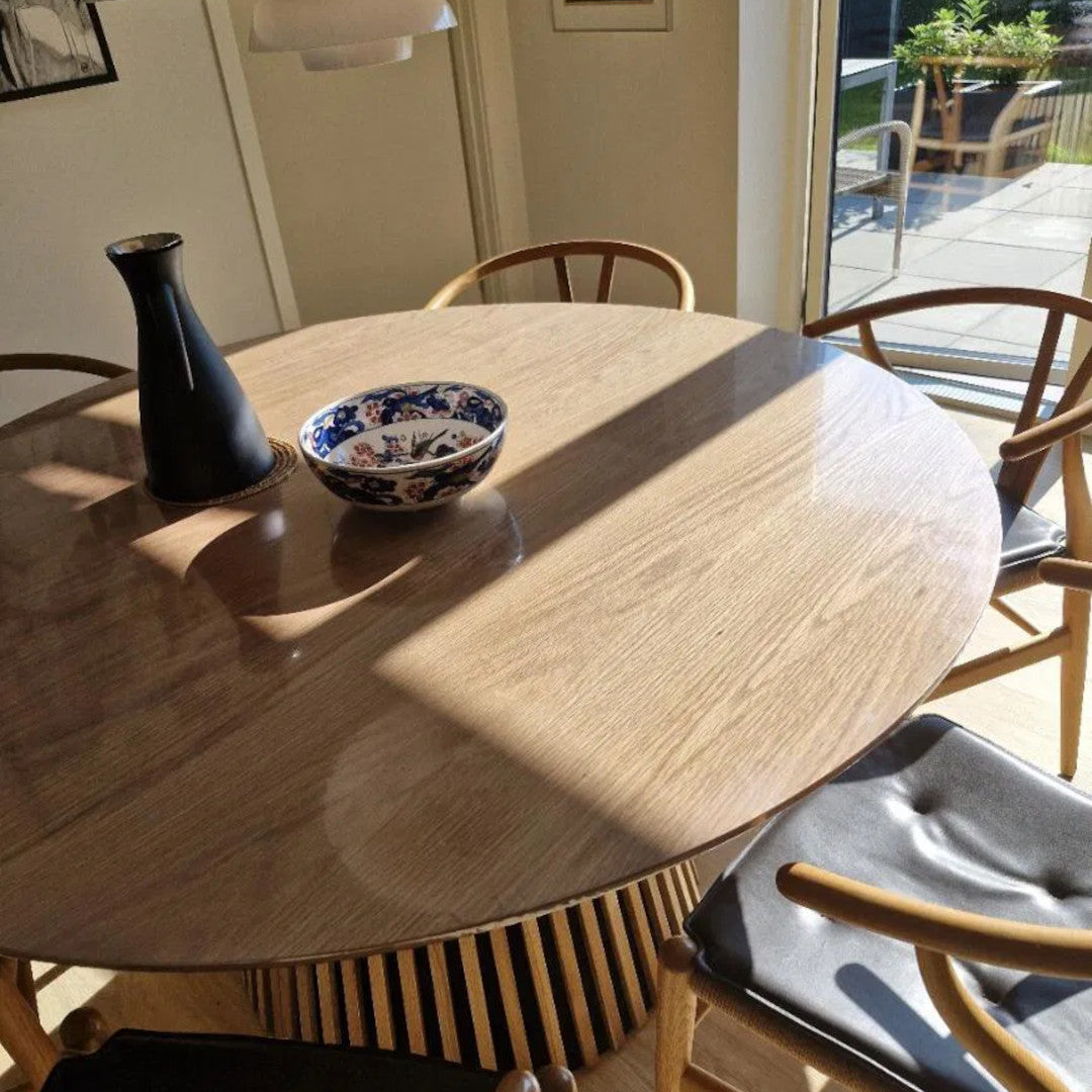 Runde transparente Tischfolie mit Gummizug