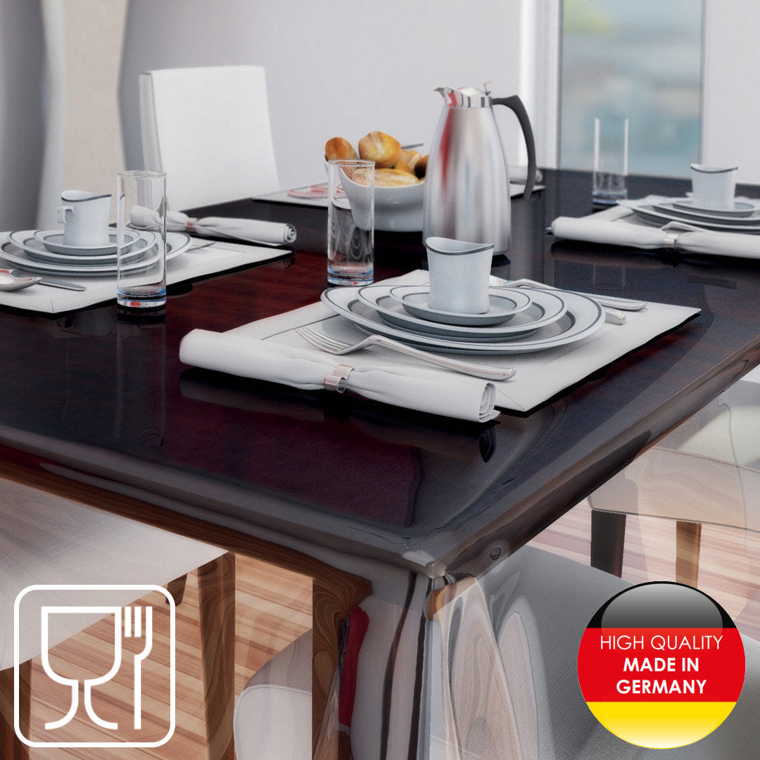 Starke Tischfolie transparent - 1,0 mm / ca. 140 cm breit - LFGB