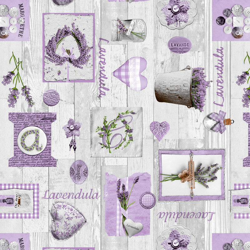 L´eau de Lavande - Provence Wachstuch Tischdecke mit Lavendelmotiven