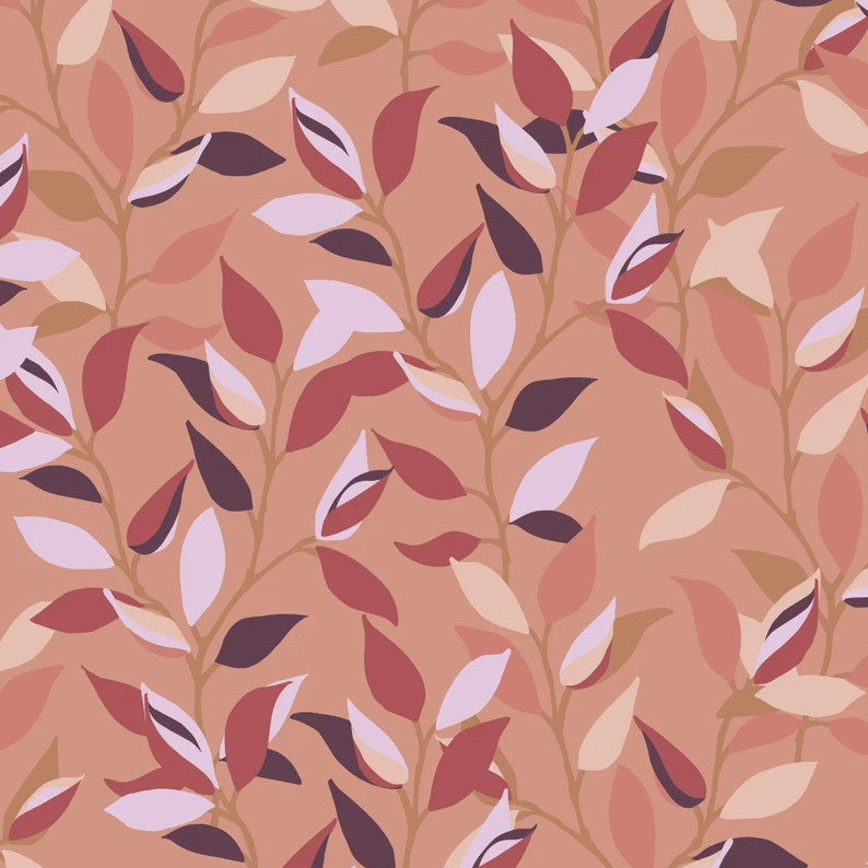 LEAVES Terracotta - Notes by Susanne Schjerning - abwaschbare Tischdecke mit rutschfester Unterseite