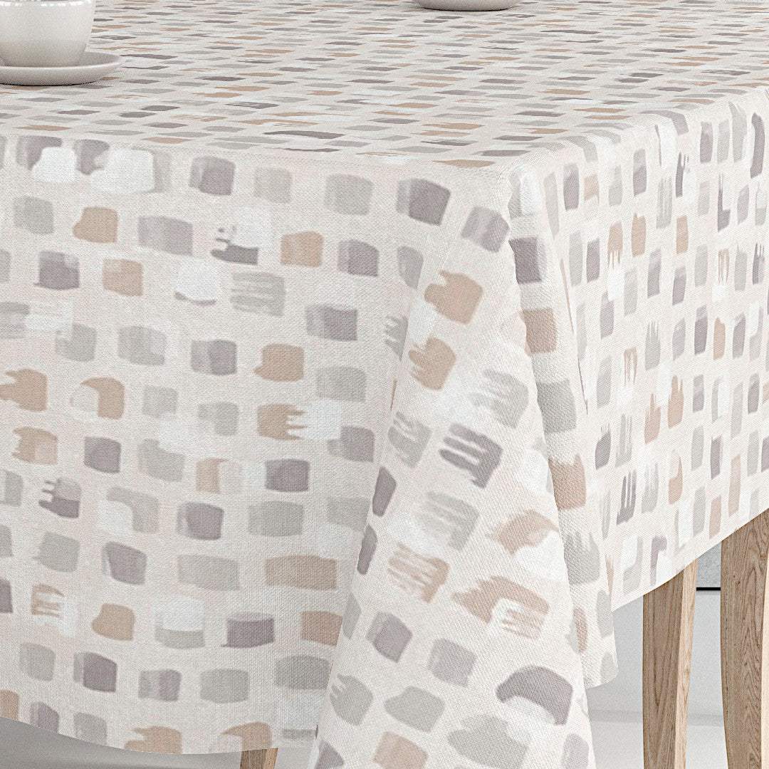 Leonor Beige – extra breite Wachstuch Tischdecke, 180 cm, Ecke