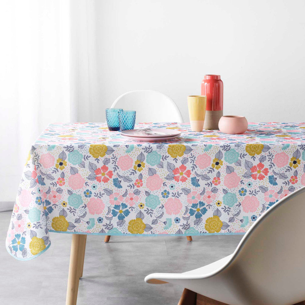 Lily White 150 x 240 cm, rechteckige Tischdecke mit Fleckschutz