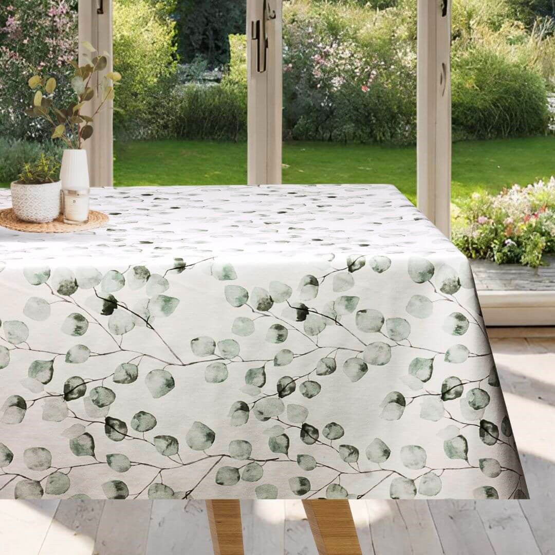 Maure Salvie – Wachstuch Tischdecke mit staubig graugrünen Blättern