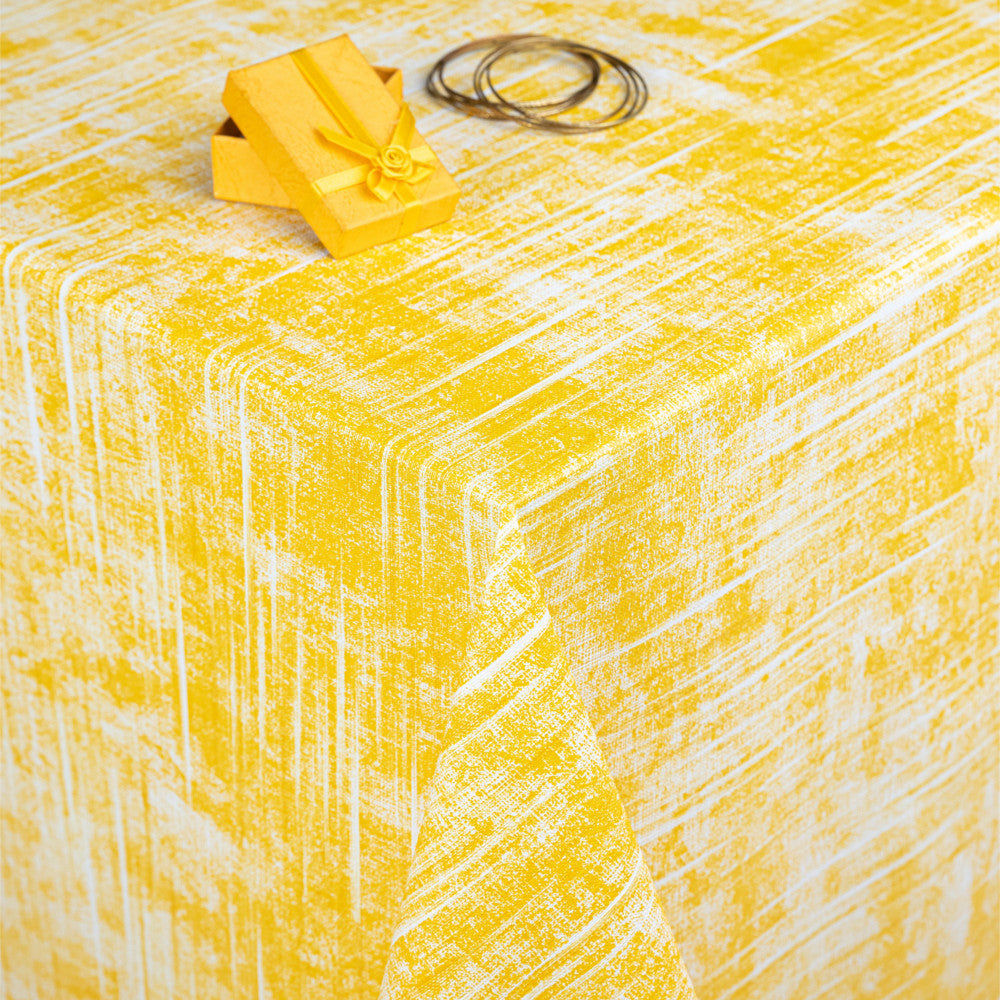 Melange Mellow Yellow, Wachstuch Tischdecke mit leicht geprägter Oberfläche