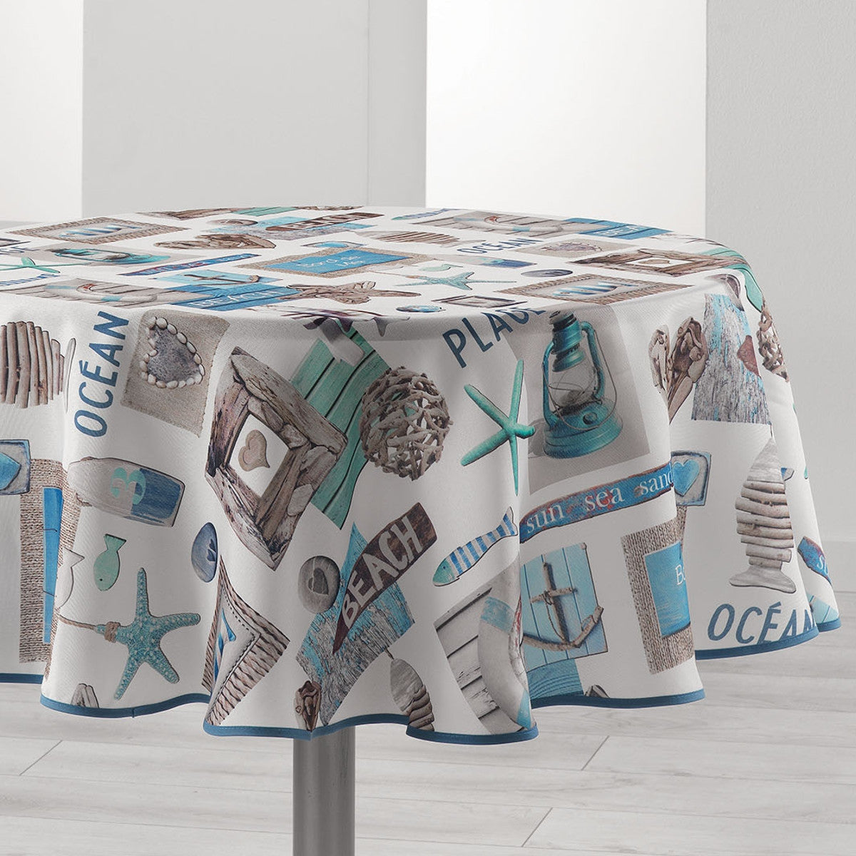 Oceany Ø 180 cm, runde Tischdecke mit Fleckschutz