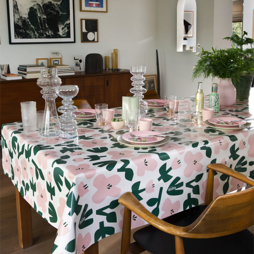 Lola Wachstuch Tischdecke - Oopsie Daisy Crystal Pink