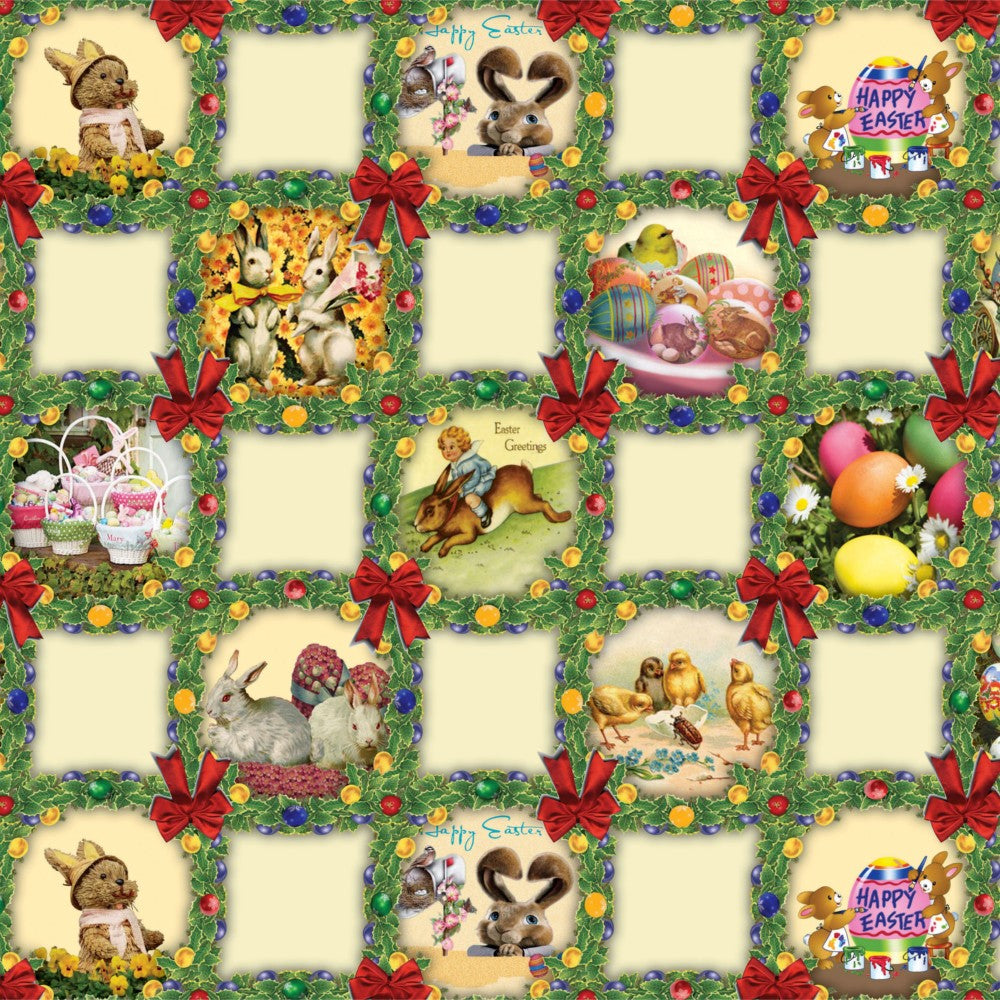 Wachstuch Tischdecke für Ostern – Frohe Ostern im Grünen