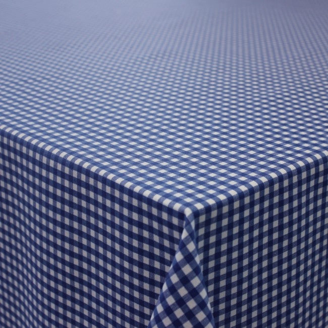Patinir, karierte abwaschbare Tischdecke blau/weiß – 180 cm breit
