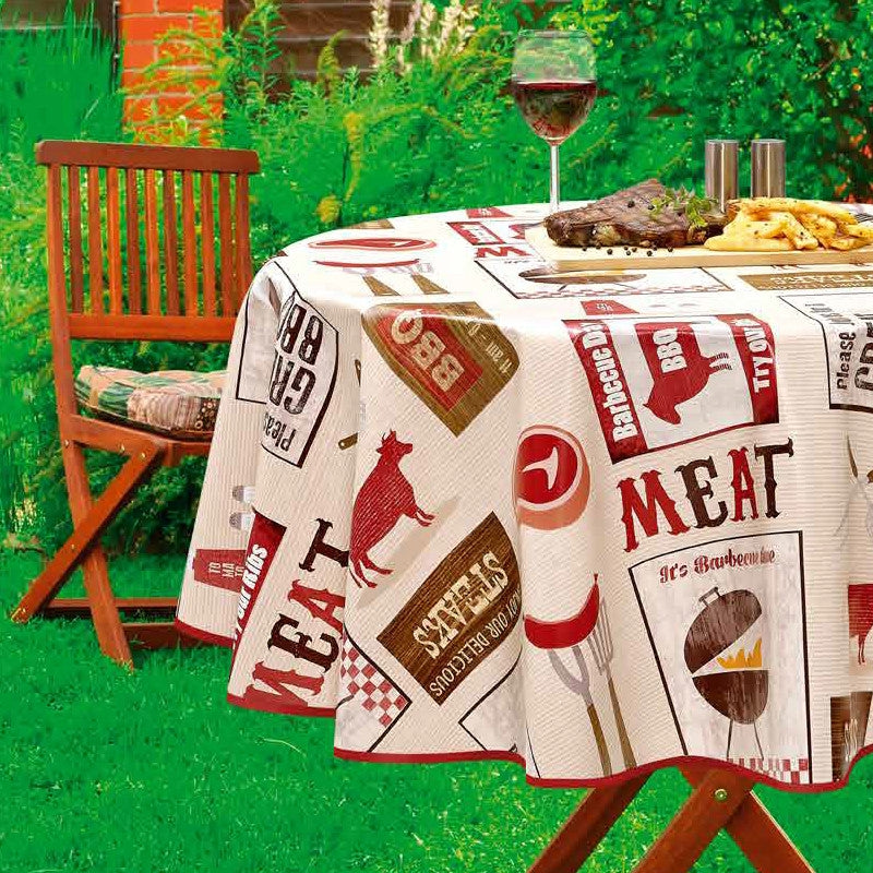 Great BBQ – Wachstuch Tischdecke, gut zum Grillen