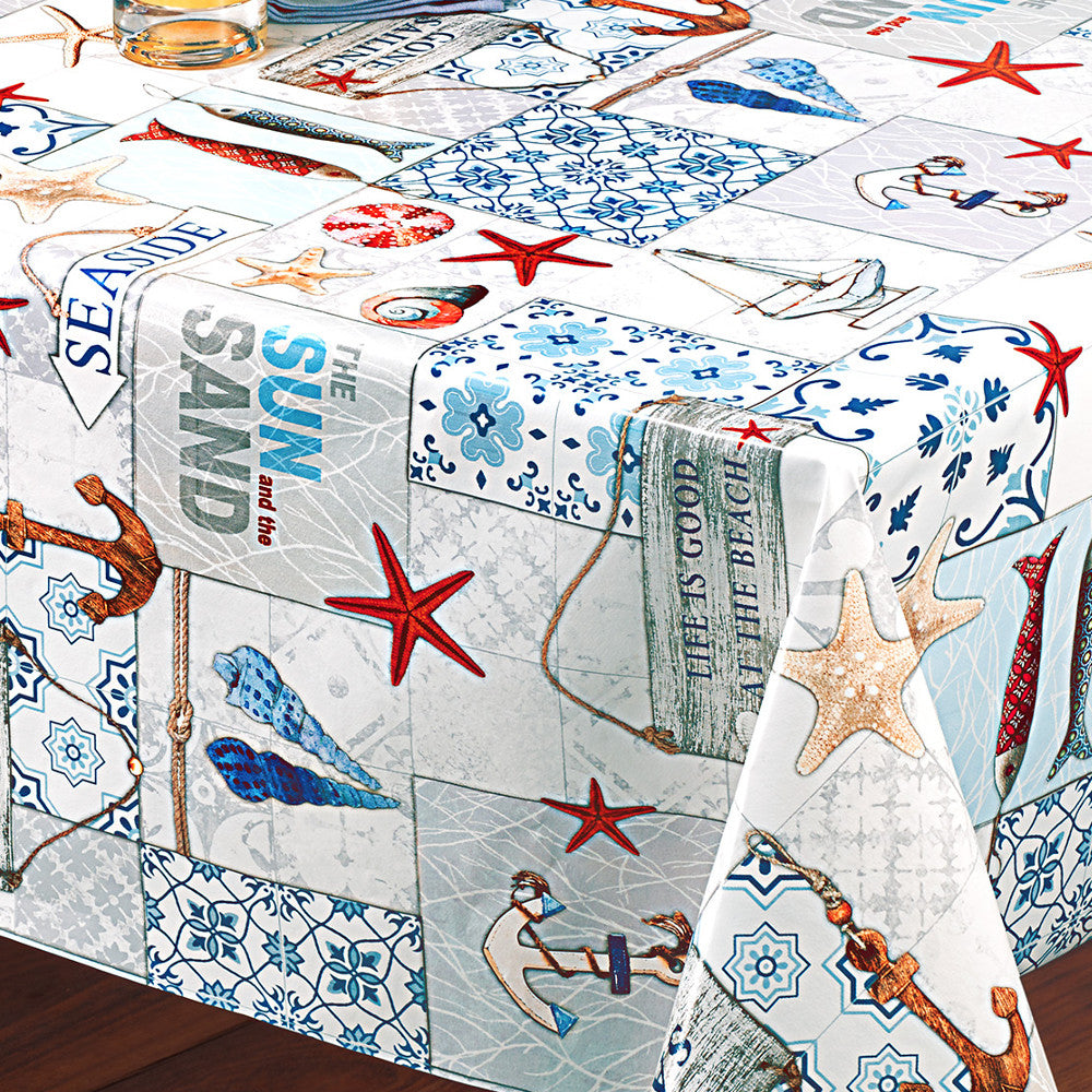 Seaside – Wachstuch Tischdecke mit maritimen Motiven