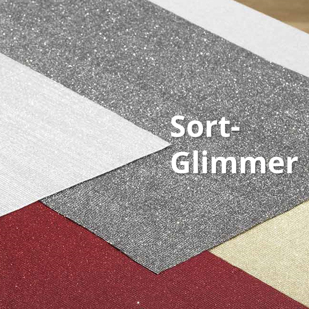 Tischläufer Glimmer / Dinner for 2, 35 x 140 cm - Schwarz/Silber