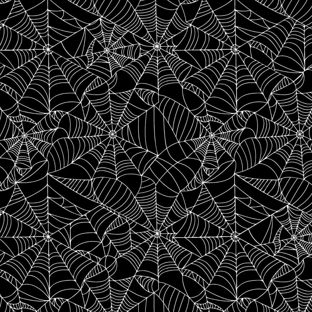 Spider Web – Halloween Wachstuch Tischdecke mit gruseligem schwarzem Spinnennetz
