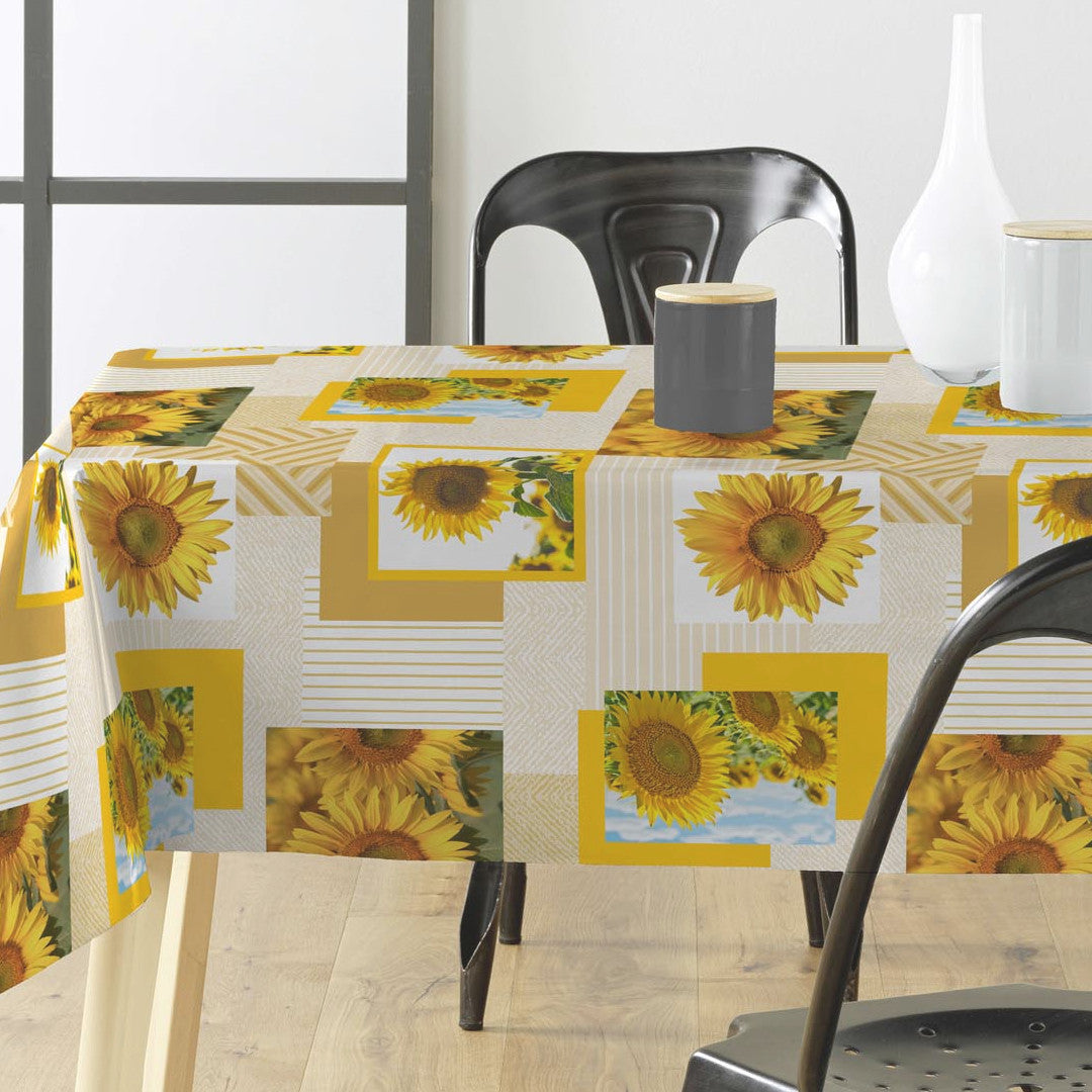 Sunflower – sommerliche Wachstuch Tischdecke mit Sonnenblumen
