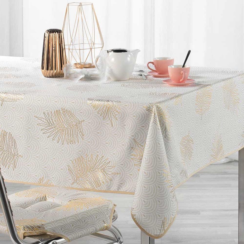 Sunny Metallic Print - Gold - fleckabweisende Tischdecke - 150 x 240 cm