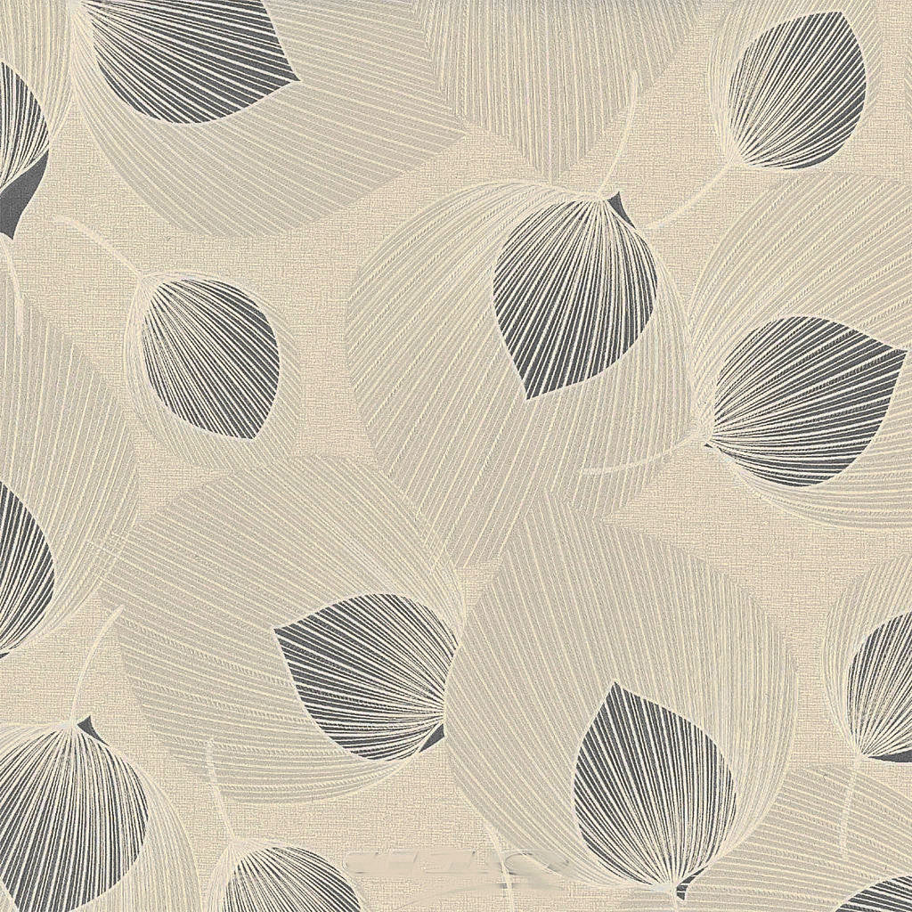 Textilia Helga Grau - Wachstuch Tischdecke mit spannendem Blattmuster