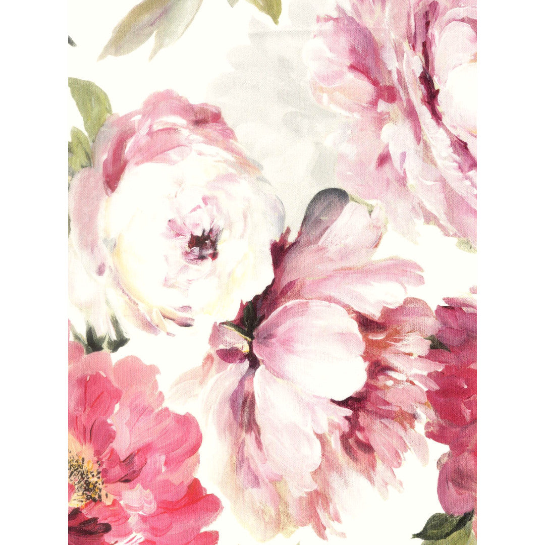 Un Paradiso di Peonie Blanco - Abwaschbare Tischdecke mit Pfingstrosenblüten