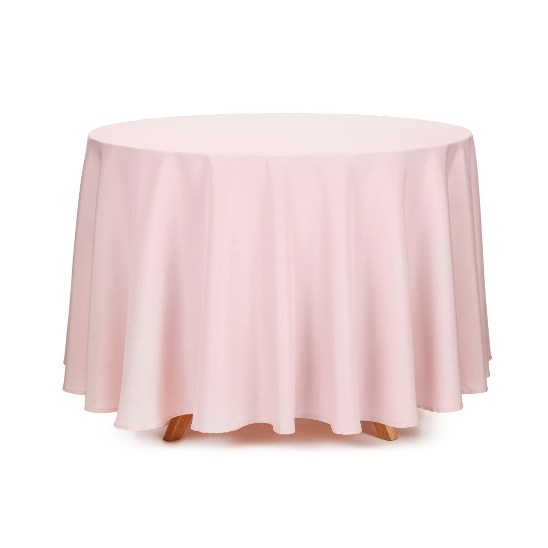 Vento – Einfarbige runde Stofftischdecke Ø230 cm, Altrosa