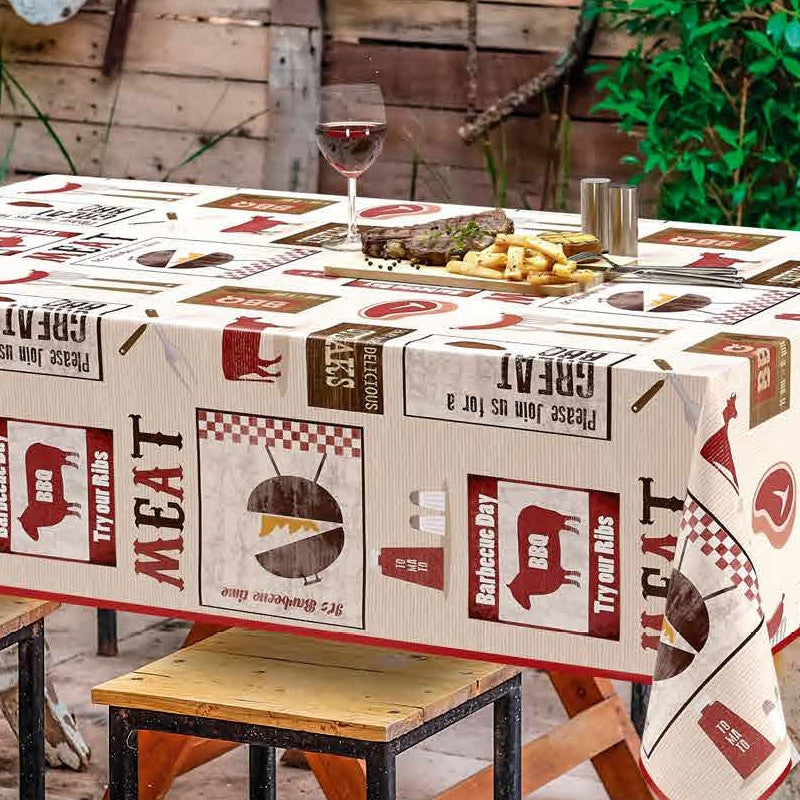 Great BBQ – Wachstuch Tischdecke, gut zum Grillen
