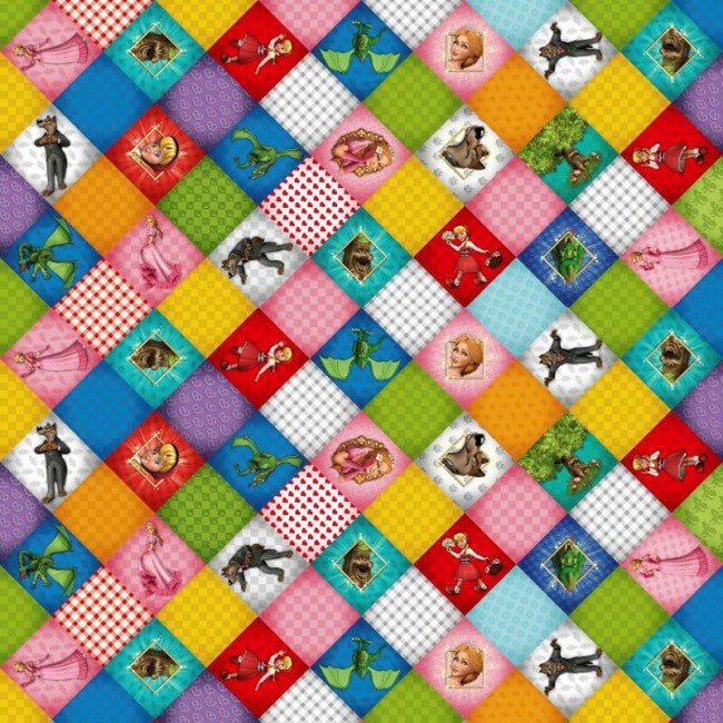 Märchen, Wachstuch Tischdecke mit Märchenmotiven