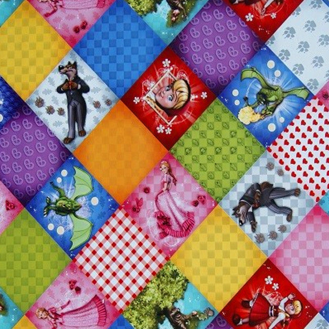 Märchen, Wachstuch Tischdecke mit Märchenmotiven