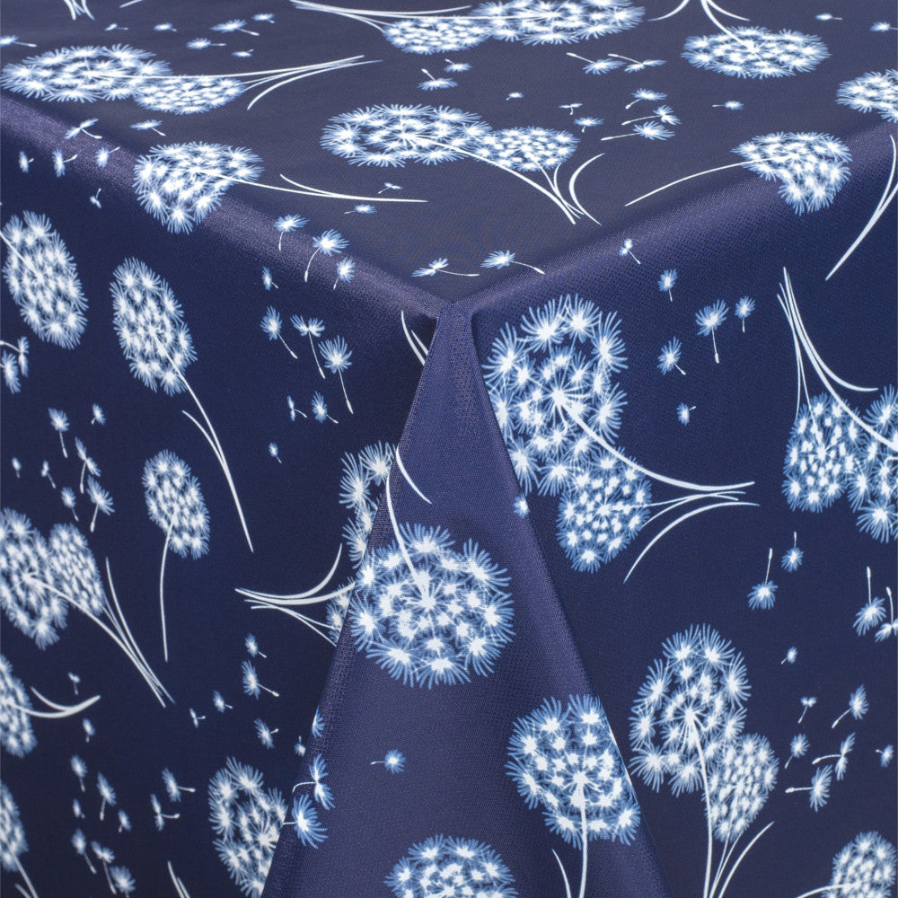 Fnok Blau - Runde Wachstischdecke mit Gummizug