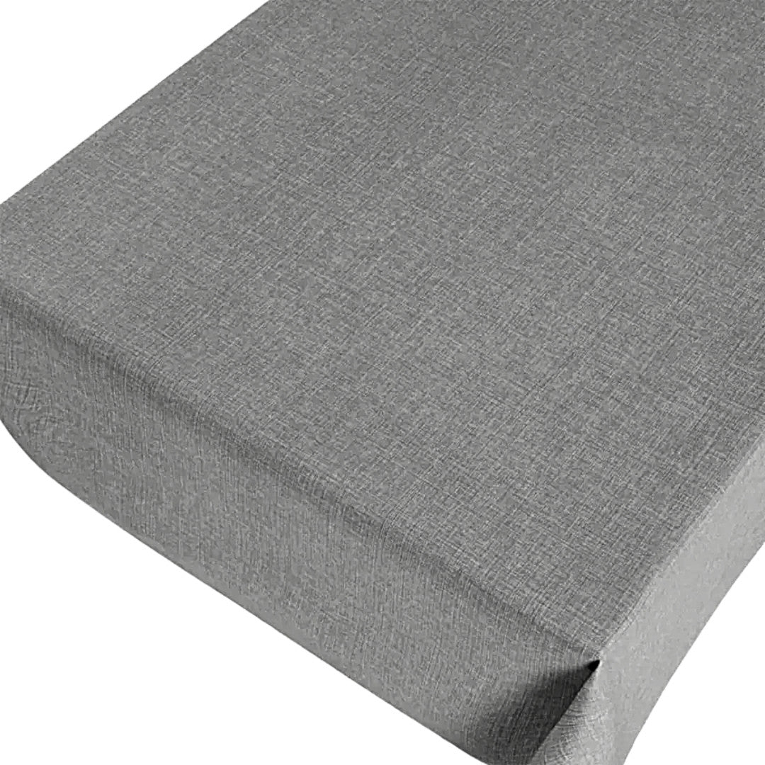 Linen Look Stone - Einfarbige Wachstuch Tischdecke in Leinenoptik, geprägte Oberfläche, Muster