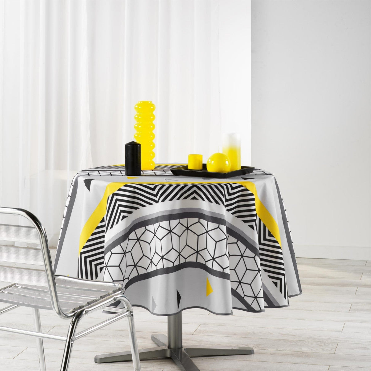 Yellow Mix Ø 180 cm, runde Tischdecke mit Fleckschutz