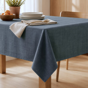 Blaue Leinen Tischdecken