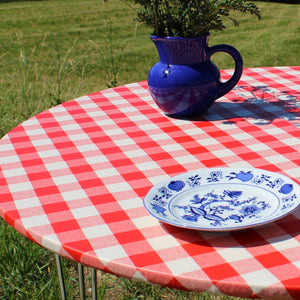 Runde Wachstischdecke mit Gummizug