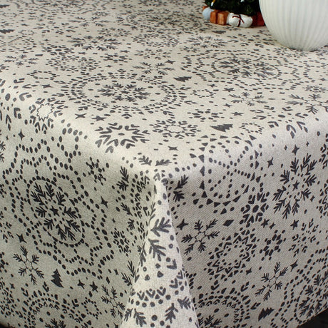 Bredle Grau - Schöne abwaschbare Weihnachtstischdecke mit Lurex, 150 cm breit