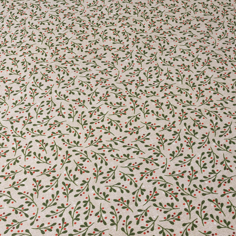 Mistel - naturfarbene abwaschbare Tischdecke mit rutschfester Unterseite, Muster