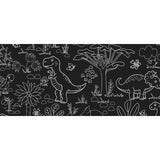 Schwarze Wachstuch Tischdecke als Tafel – Dino und Schildkröte