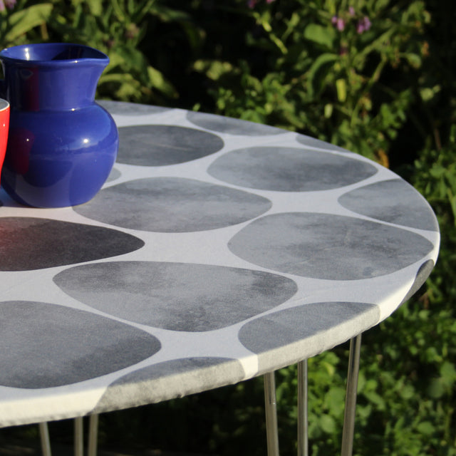 Arapoff Piedra – runde abwaschbare Tischdecke mit Gummizug – für Tische Ø 60–170 cm