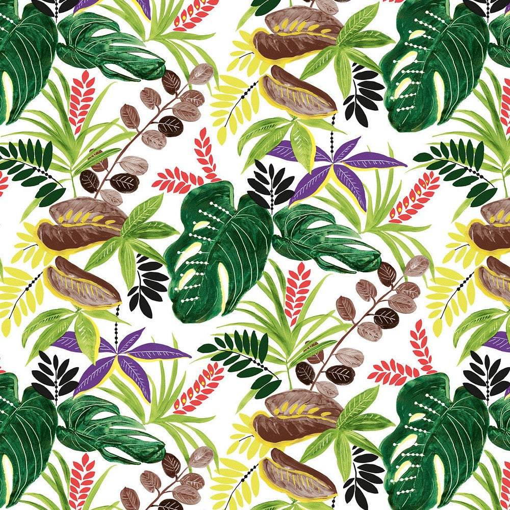 Monstera-Fantasie – Wachstuch Tischdecke mit Blättern in schönen Farben