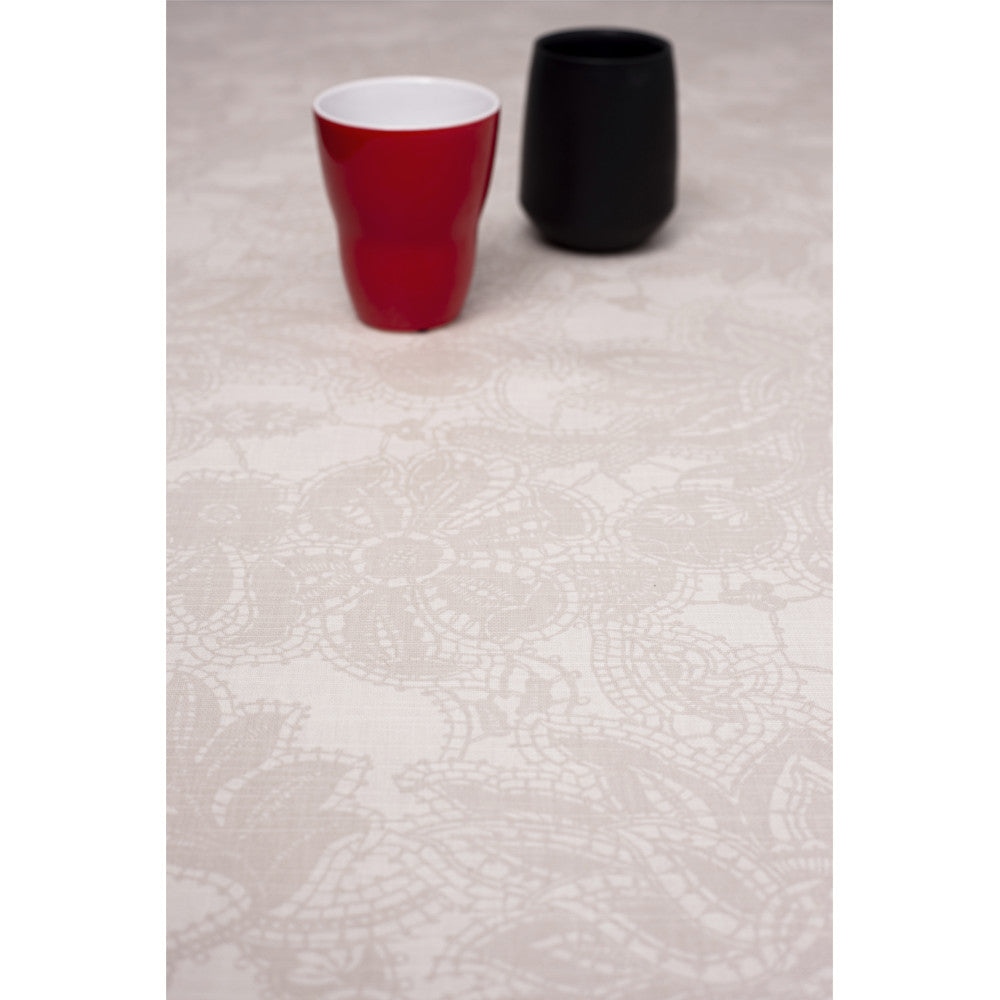 Milo Natur – Abwaschbare Tischdecke aus 100% Baumwolle mit Blumenmuster