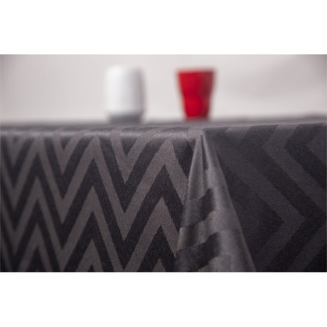 Berlin Schwarz – Elegante abwaschbare Tischdecke mit gewebtem grafischem Muster – 155 cm breit