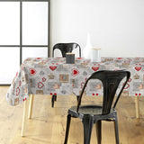 Amour Red - Wachstuch Tischdecke mit Herzen und romantischen Details, Ambiente