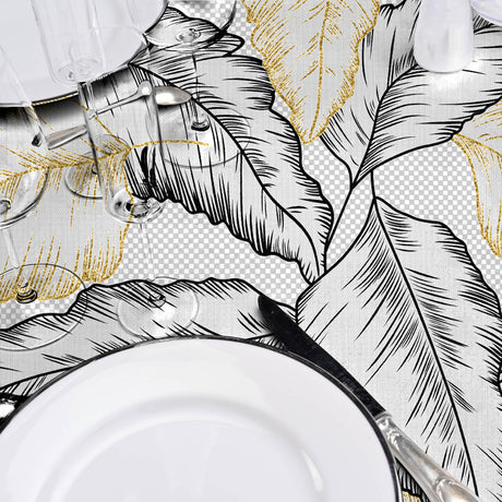Arbena – Starke Tischfolie transparent mit Metallic-Print, Details