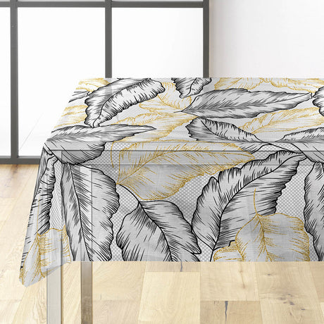 Arbena – Starke Tischfolie transparent mit Metallic-Print, Ecke