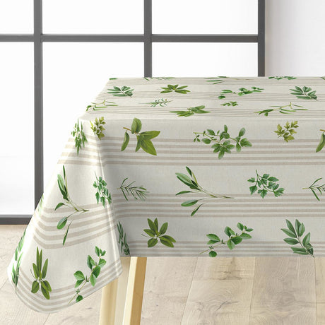 Aromates – Wachstuch Tischdecke mit glatter Leinenoptik und Kräutermotiv